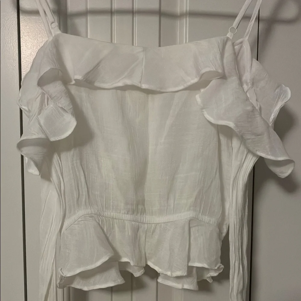 White Ruffled Top - Picture 3 of 5